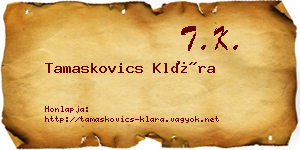 Tamaskovics Klára névjegykártya