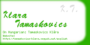 klara tamaskovics business card